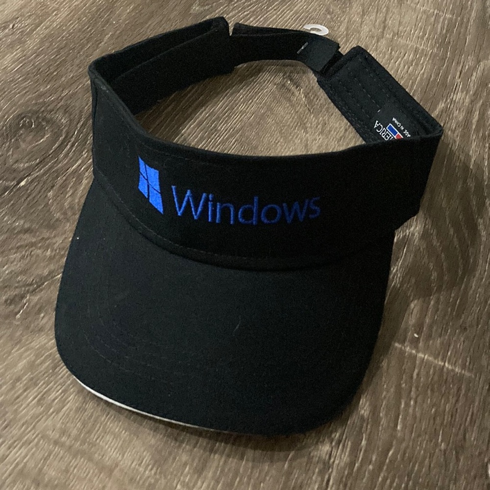 VINTAGE MICROSOFT OFFICE WINDOWS ADJUSTABLE HAT VISOR GOLF HAT!